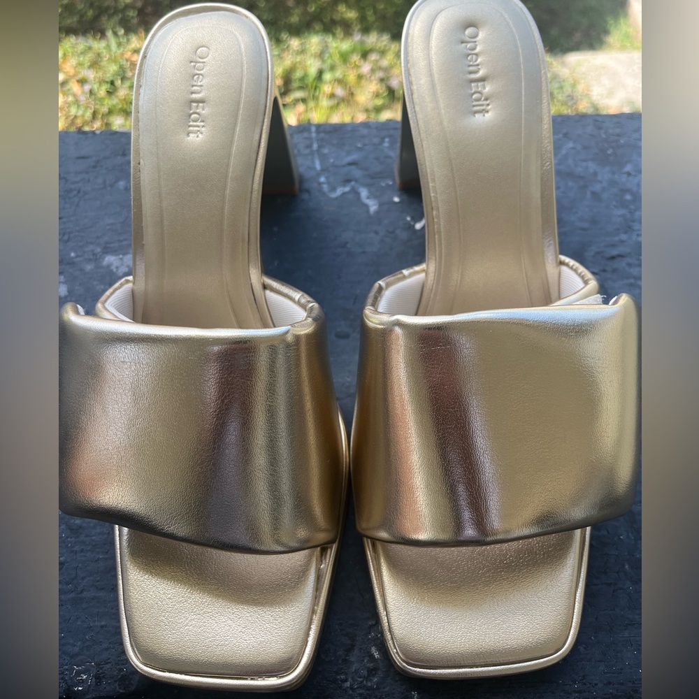Open Edit Metallic heels